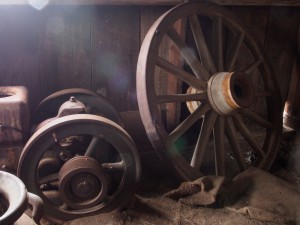 Wagon wheels at White Elephant Ranch