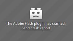 Adobe Flash plugin has crashed