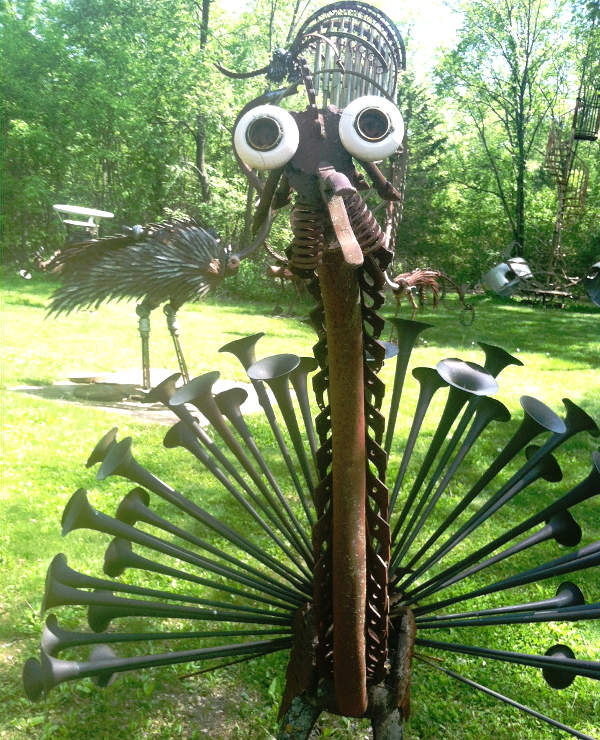 dr evermor bird band, art park, salvage art, sculpture
